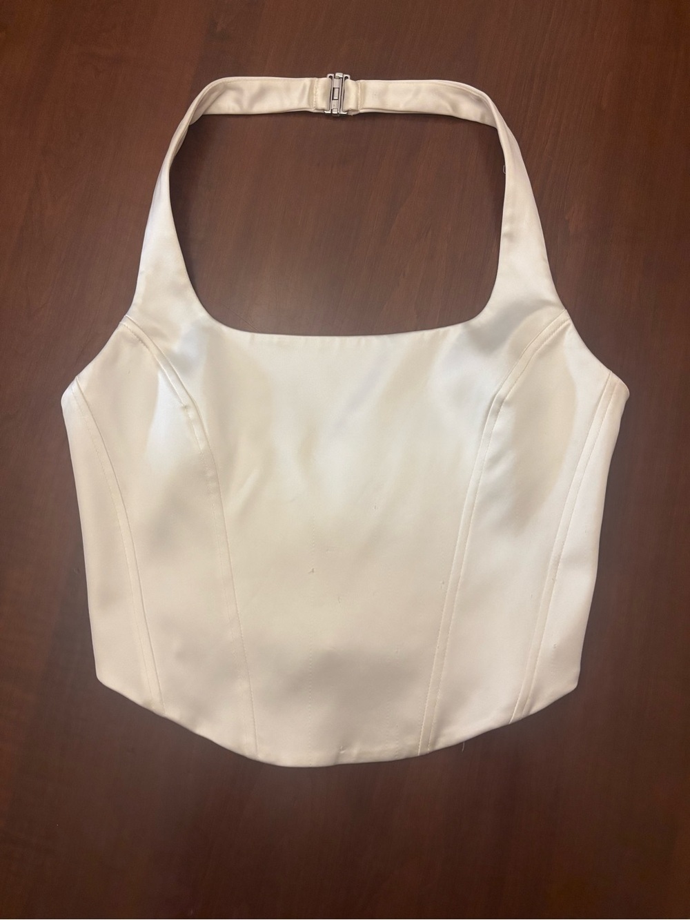 Women's Cream Halter Crop Top Aritzia